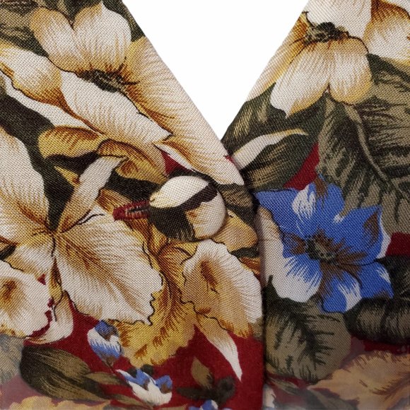 Vintage Jaime Brooke Floral Cottage Core Dress Women's M Maxi Button Front Rayon - Picture 9 of 10